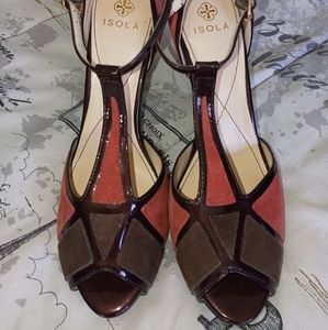 Isola Elegant Brown and Pink Sandals